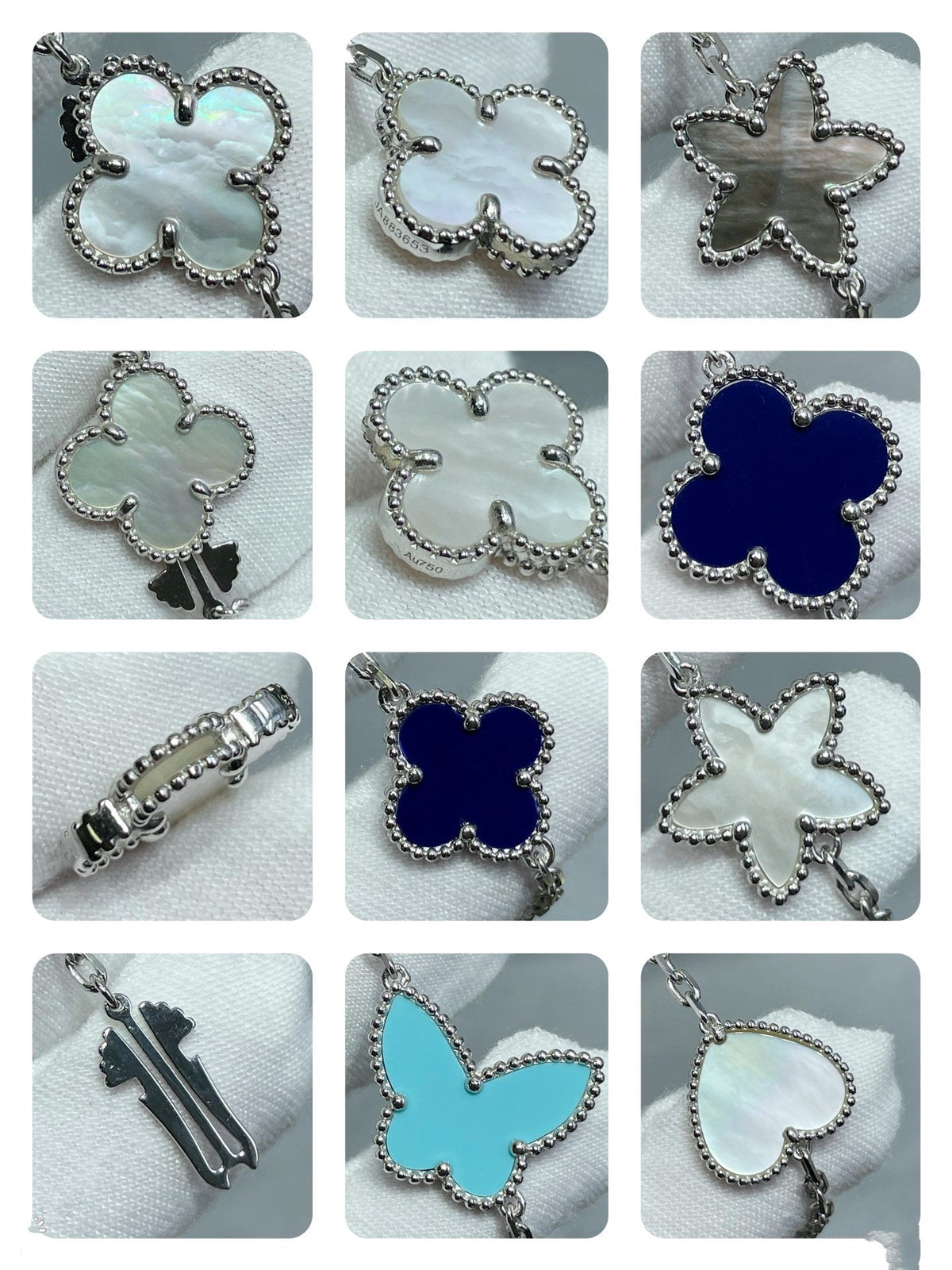 ¡®Veyra Jewelry¡¯LUCKY CLOVER SILVER 11 MOTIF NECKLACE