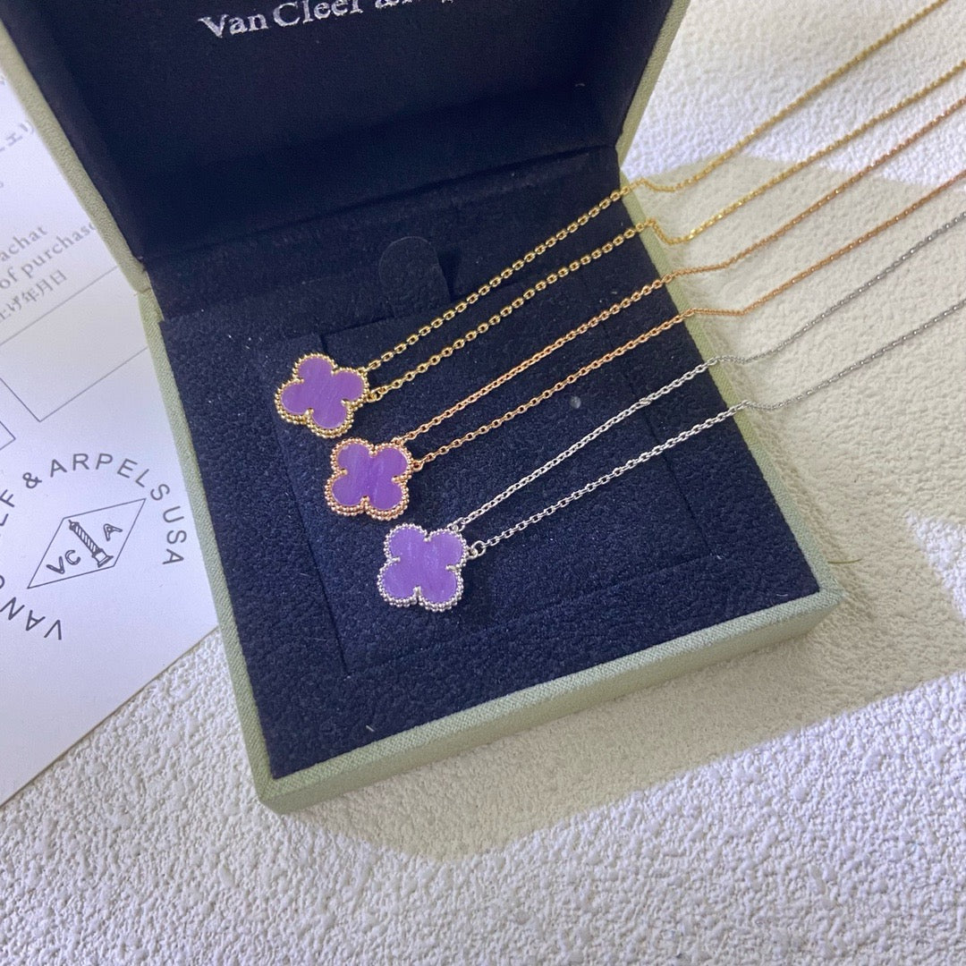 ¡®Veyra Jewelry¡¯CLOVER 15MM PURPLE VIOLET NECKLACE
