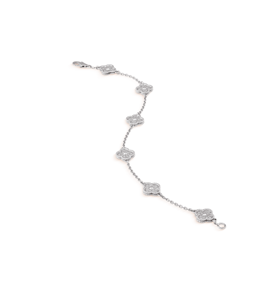 ¡®Veyra Jewelry¡¯CLOVER 6 MOTIF SILVER DIAMOND BRACELET
