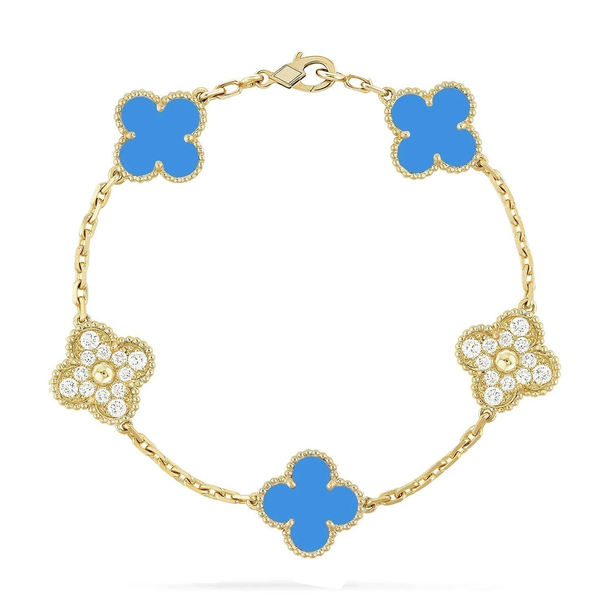 [Veyra Jewelry]New CLOVER 5 MOTIF BLUE AGATE BRACELET COLLECTION