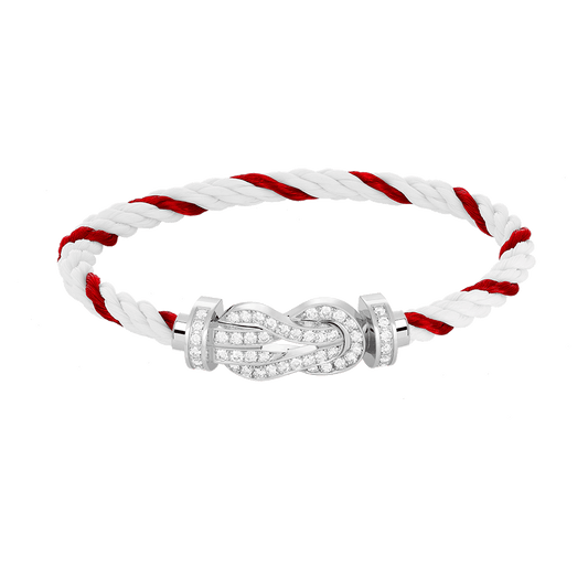 ¡®Veyra Jewelry¡¯CHANCE LARGE 8 FIGURE BUCKLE FULL DIAMOND BRACELET SILVER