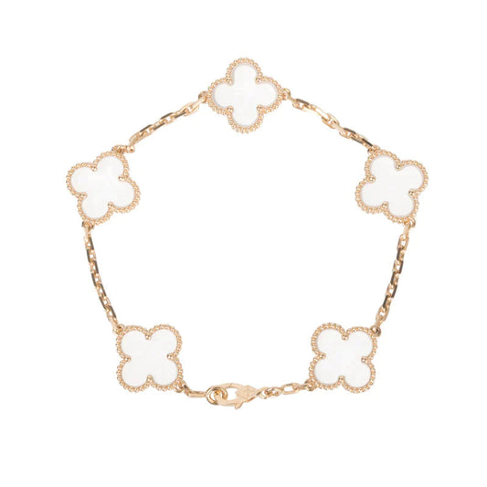 [Veyra Jewelry]New CLOVER 5 MOTIF ROCK CRYSTAL BRACELET