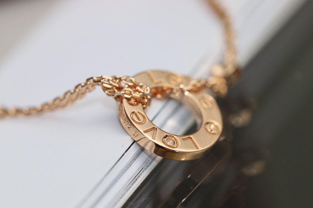 ¡®Veyra Jewelry¡¯LOVE NECKLACE ADJUSTABLE ROSE GOLD 2 DIAMOND