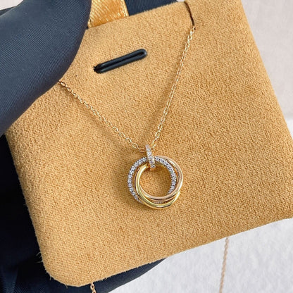 ¡®Veyra Jewelry¡¯TRINITY NECKLACE SILVER GOLD PINK GOLD DIAMONDS