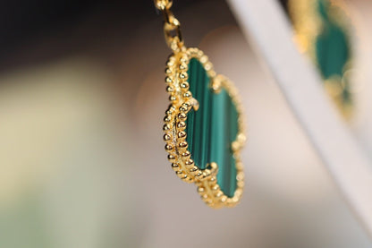 ¡®Veyra Jewelry¡¯CLOVER EARRINGS GOLD MALACHITE DIAMOND 3 MOTIF