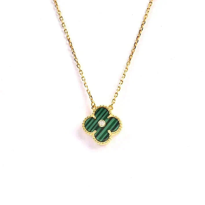 ¡®Veyra Jewelry¡¯CLOVER 15MM DIAMOND TURQUOISE NECKLACE