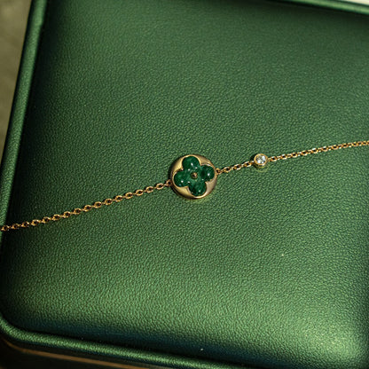 ¡®Veyra Jewelry¡¯SUN MALACHITE 1 DIAMOND PINK GOLD BRACELET