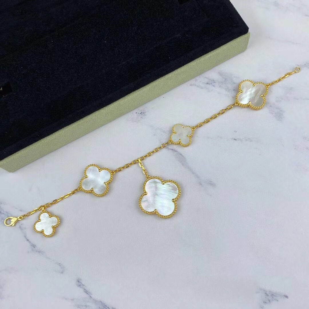 ¡®Veyra Jewelry¡¯MAGIC CLOVER MOP GOLD BRACELET 5 MOTIFS