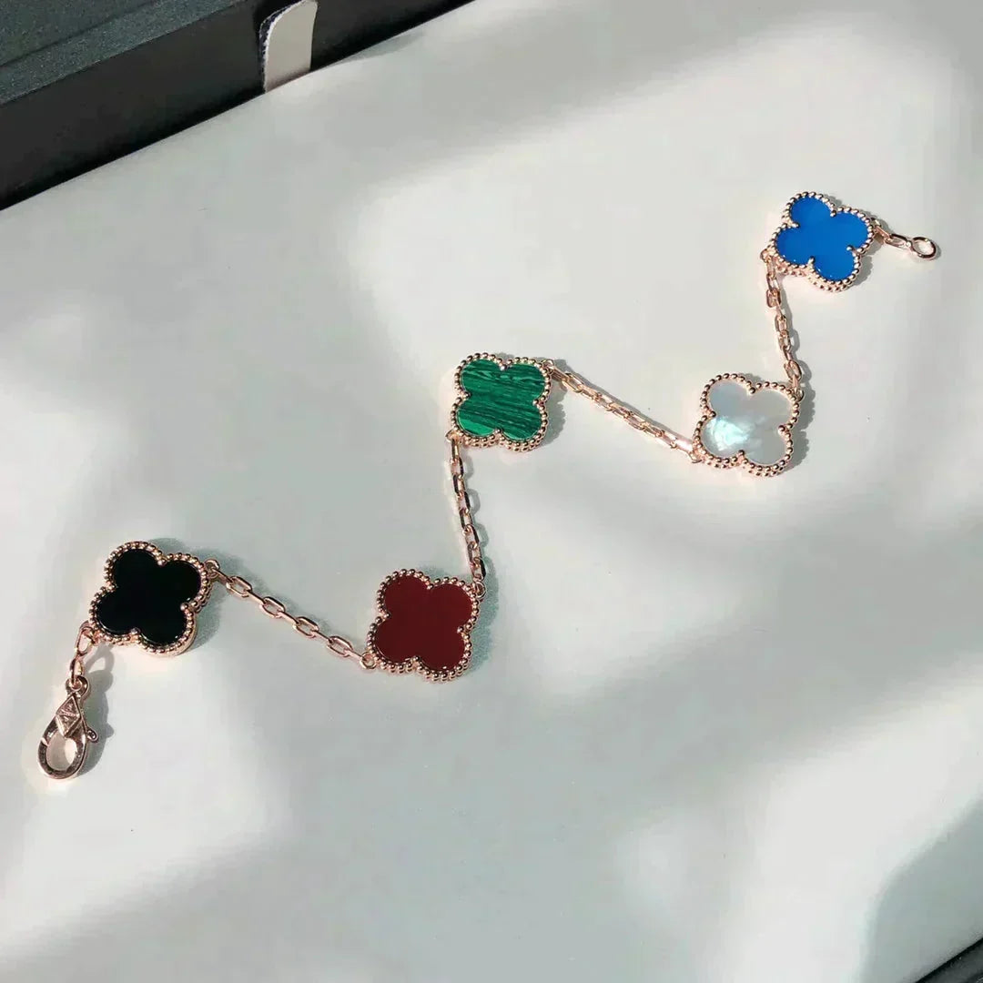 [Veyra Jewelry]New CLOVER 5 MOTIFS MULTICOLOR BRACELET