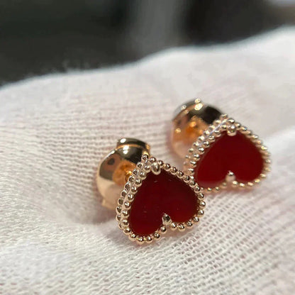 ¡®Veyra Jewelry¡¯HEART CARNELIAN STUD EARRINGS