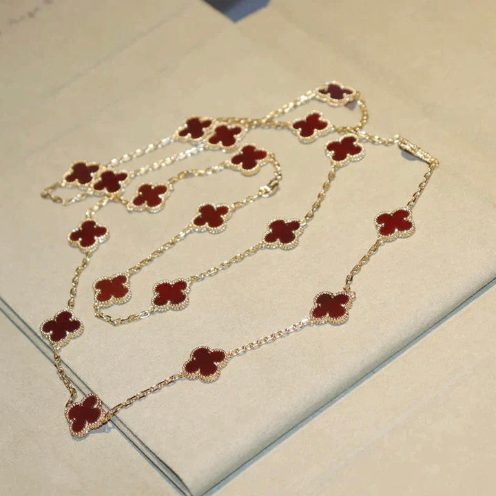 ¡®Veyra Jewelry¡¯CLOVER 20 MOTIFS CARNELIAN NECKLACE