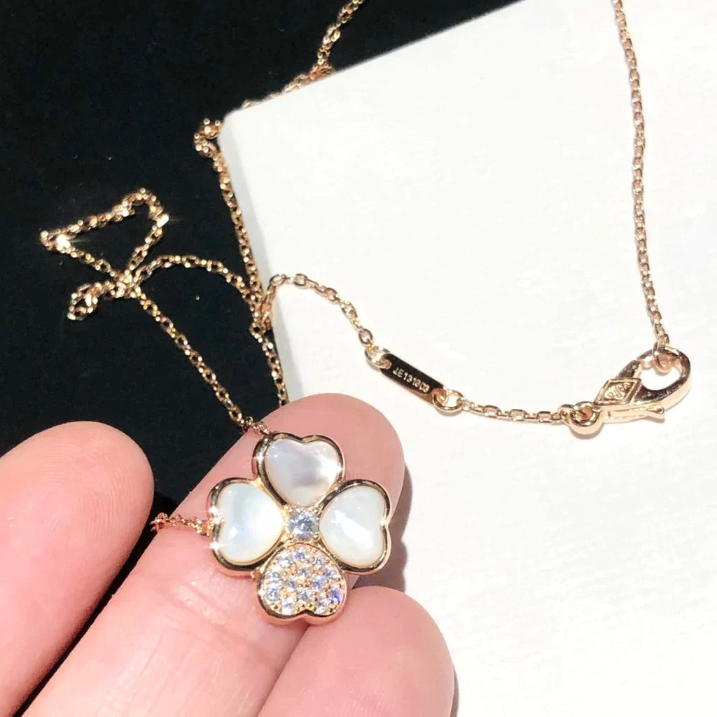 ¡®Veyra Jewelry¡¯CLOVER MOP DIAMOND ROSE GOLD NECKLACE