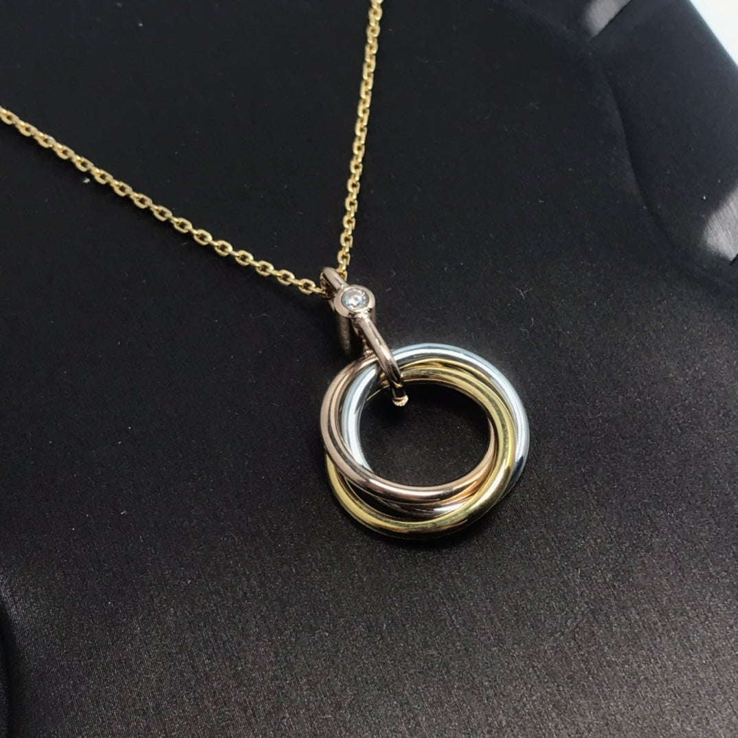¡®Veyra Jewelry¡¯TRINITY SILVER GOLD PINK GOLD NECKLACE