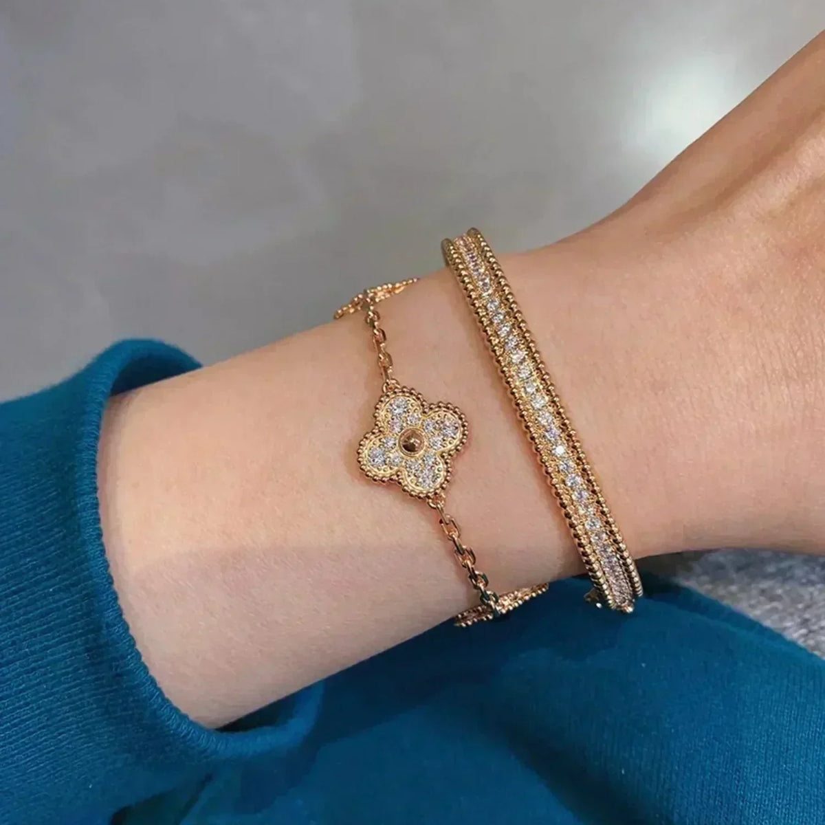 [Veyra Jewelry] New  CLOVER 5 MOTIF FULL DIAMOND BRACELET COLLECTION