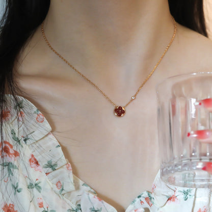 ¡®Veyra Jewelry¡¯SUN PEDANT PINK GOLD 1 DIAMOND NECKLACE