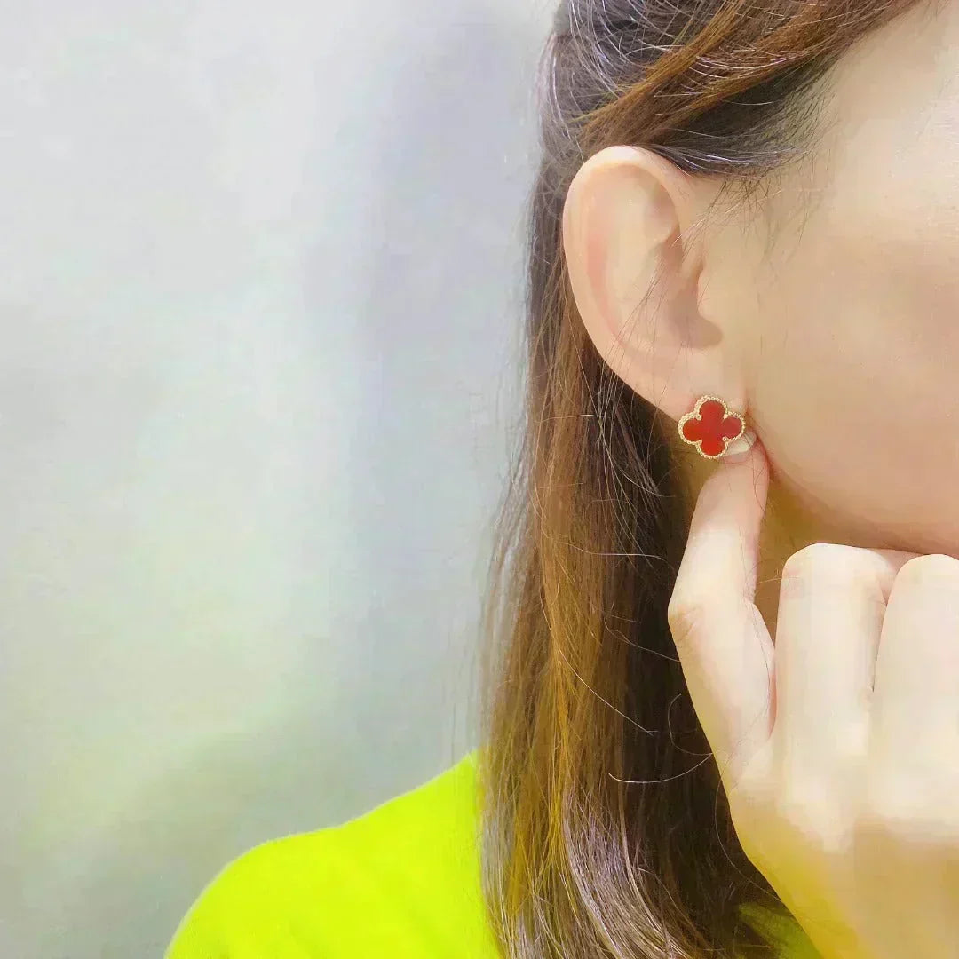 ¡®Veyra Jewelry¡¯CLOVER MEDIUM 1 MOTIFS CARNELIAN  EARRINGS