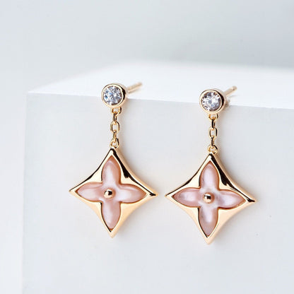 ¡®Veyra Jewelry¡¯DOUBLE STAR PINK GOLD MOP DROP EARRINGS
