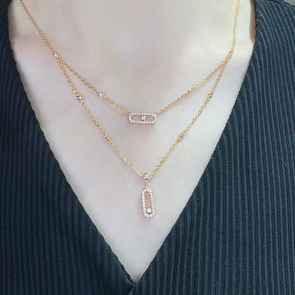 [Veyra Jewelry]MOVE 2 ROW DIAMOND NECKLACE