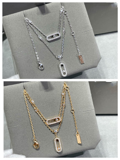 [Veyra Jewelry]MOVE 2 ROW DIAMOND NECKLACE