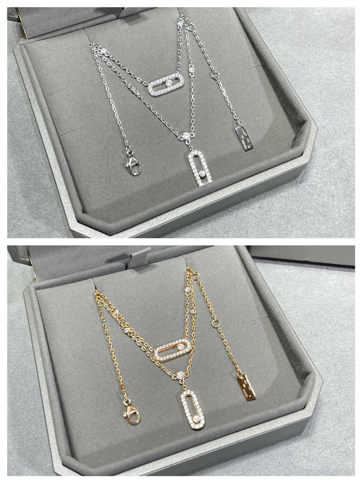 [Veyra Jewelry]MOVE 2 ROW DIAMOND NECKLACE
