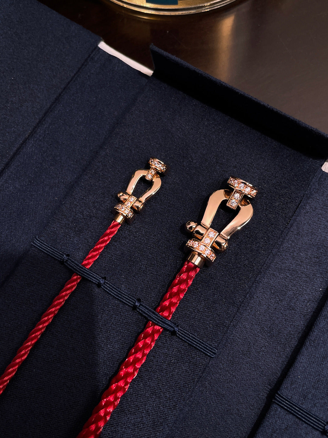 ¡®Veyra Jewelry¡¯FORCE 10 HALF DIAMOND PINK GOLD RED CORDERI LARGE AND MEDIUM MODEL