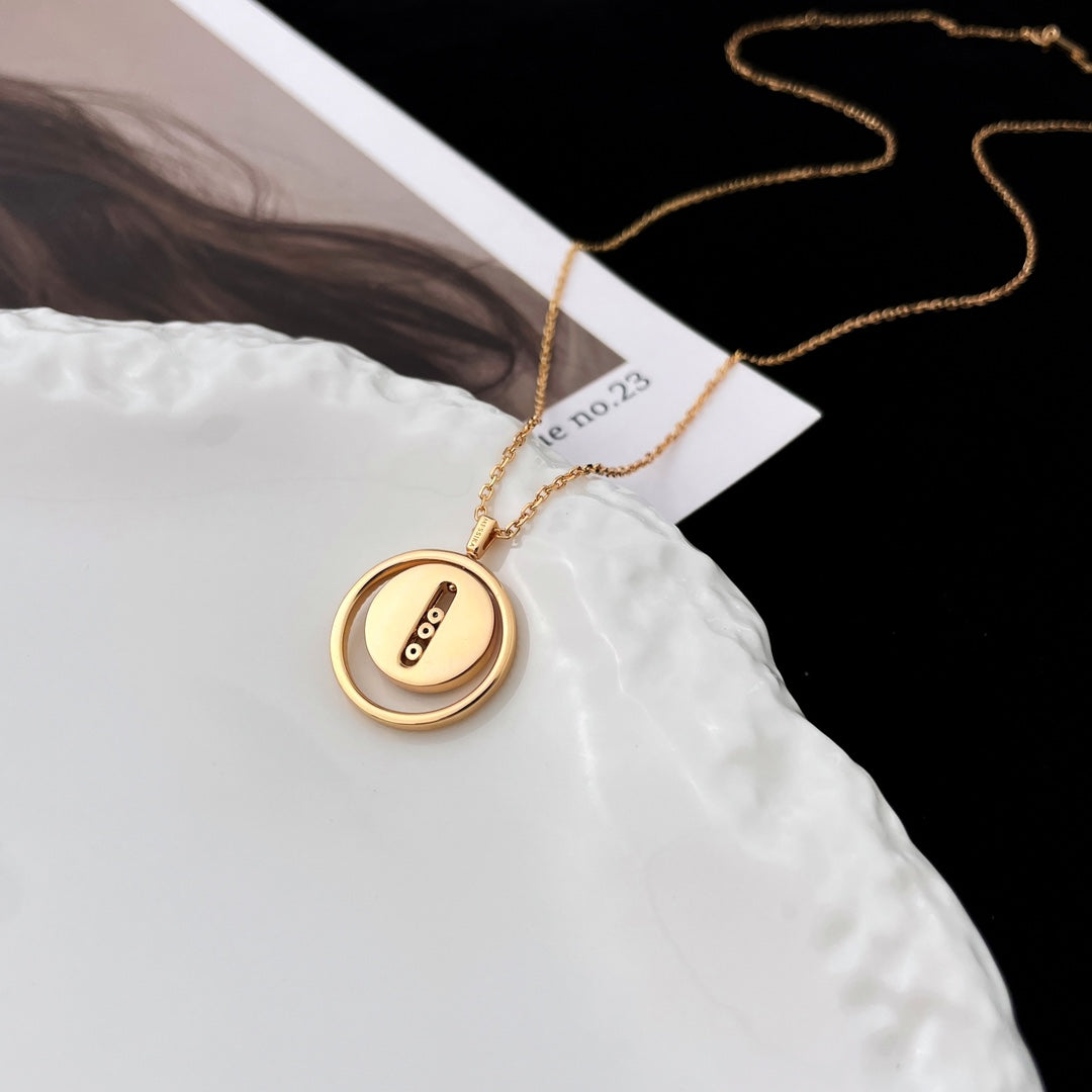 [Veyra Jewelry]LUCKY MOVE MOP PINK GOLD NECKLACE