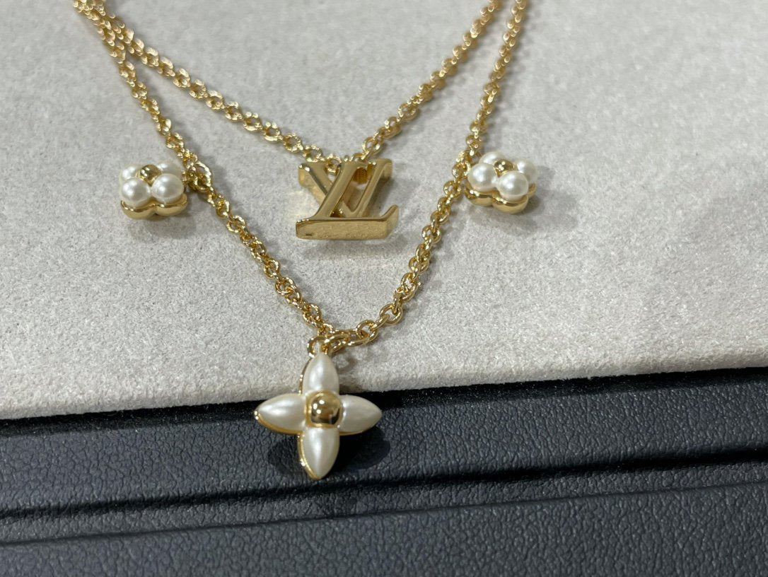 ¡®Veyra Jewelry¡¯FLOWERGRAM GOLD MOP DOUBLE ROW NECKLACE