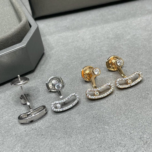 [Veyra Jewelry]MOVE UNO PINK GOLD DIAMOND EARRINGS