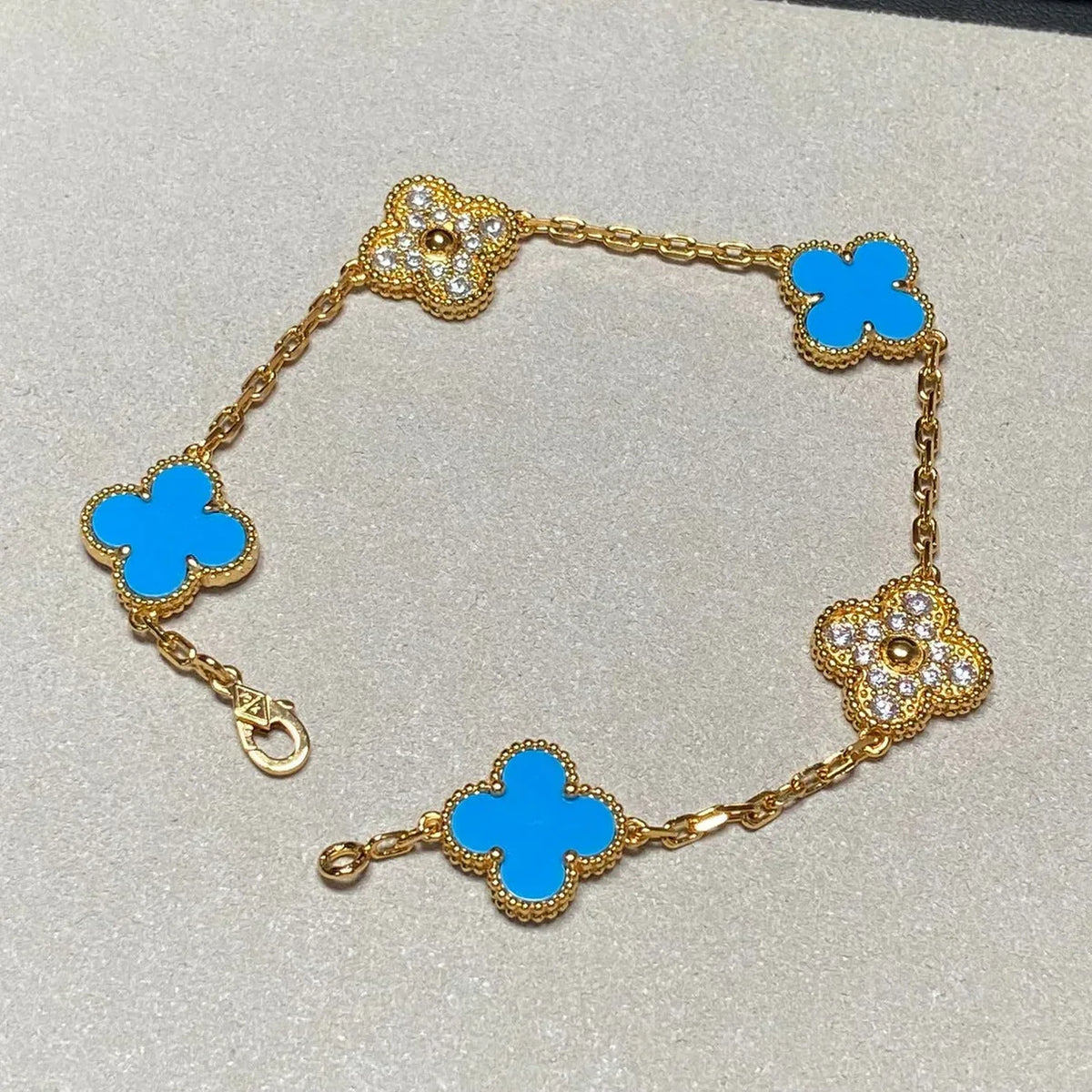[Veyra Jewelry]New CLOVER 5 MOTIF BLUE AGATE BRACELET COLLECTION