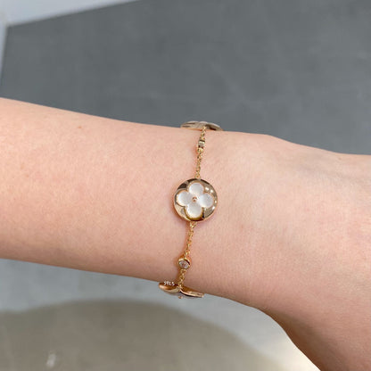 ¡®Veyra Jewelry¡¯STAR AND SUN 4 MOTIF WHITE MOP PINK GOLD BRACELET