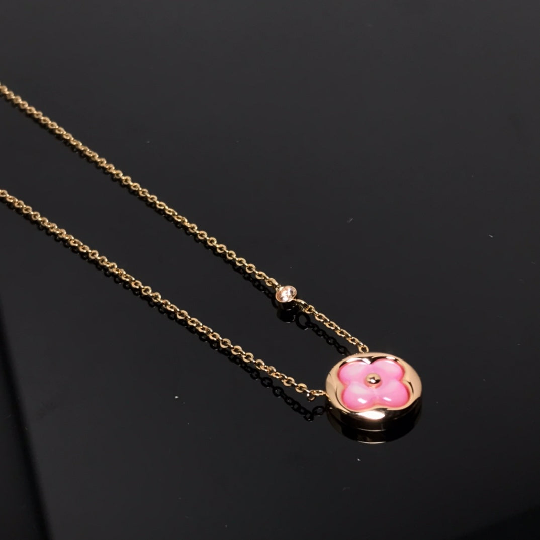 ¡®Veyra Jewelry¡¯COLOR BLOSSOM PINK MOP SUN GOLD NECKLACE