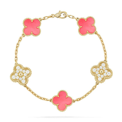 [Veyra Jewelry]New  CLOVER 5 MOTIFS  PINK MOP BRACELET COLLECTION