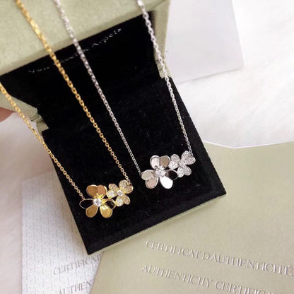 [Veyra Jewelry] Two Flowers & Clover Choker