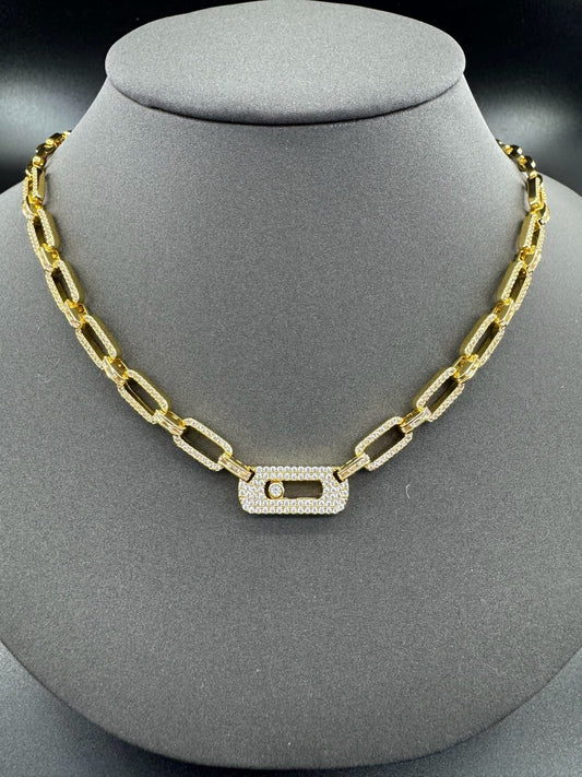 [Veyra Jewelry] Move Link Pave Diamond Chain Necklace