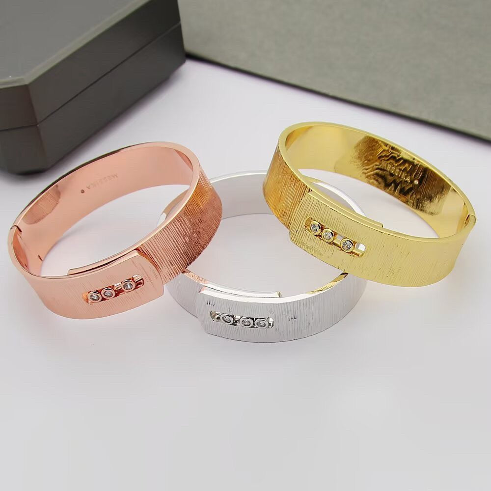 [Veyra Jewelry]Polished Brushed Bangle, Large Engraved Sliding Bangle