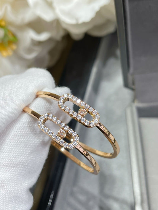 [Veyra Jewelry]Move Sliding‑Diamond Hoop Earrings