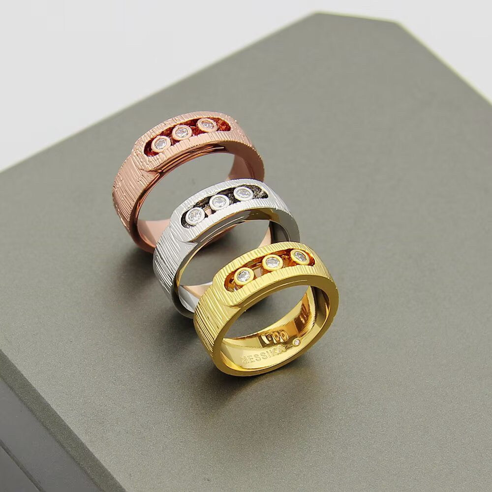 [Veyra Jewelry]Move Wide 3 Moving Diamond Men's Ring