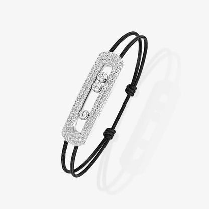 [Veyra Jewelry]Care(Large-4mm) pink cord pavé bracelet