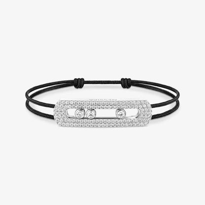 [Veyra Jewelry]Care(Large-4mm) pink cord pavé bracelet