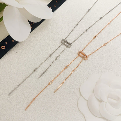 [Veyra Jewelry] Moderniste Pavé Diamond Lariat Tie Necklace