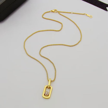 [Veyra Jewelry]So Move Paper‑Clip Sliding Diamond Necklace