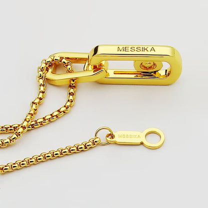 [Veyra Jewelry]So Move Paper‑Clip Sliding Diamond Necklace