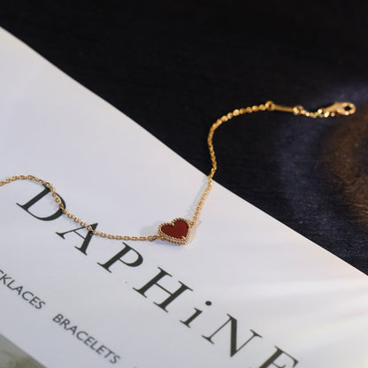 ¡®Veyra Jewelry¡¯Sweet Alhambra Mini Carnelian Heart Bracelet
