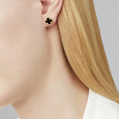 ¡®Veyra Jewelry¡¯CLOVER MINI 9.5MM BLACK MOP EARRINGS
