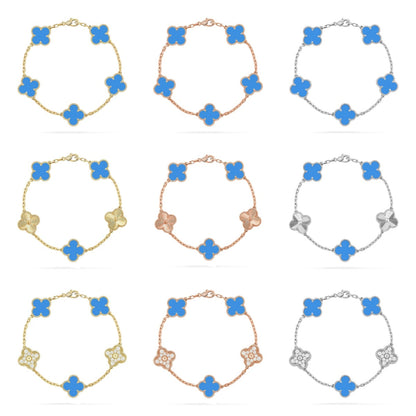 [Veyra Jewelry]New CLOVER 5 MOTIF BLUE AGATE BRACELET COLLECTION