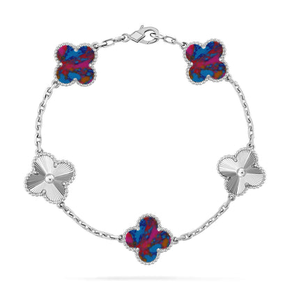 [Veyra Jewelry]New CLOVER 5 MOTIF COLOR GEMSTONES BRACELET COLLECTION