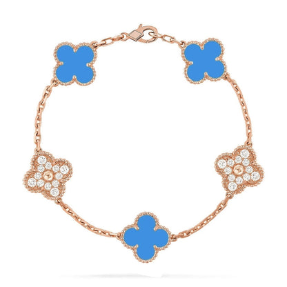 [Veyra Jewelry]New CLOVER 5 MOTIF BLUE AGATE BRACELET COLLECTION