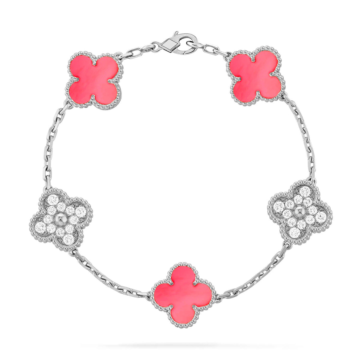 [Veyra Jewelry]New  CLOVER 5 MOTIFS  PINK MOP BRACELET COLLECTION