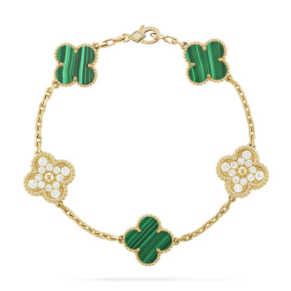 [Veyra Jewelry]New  CLOVER 5 MOTIF MALACHITE BRACELET COLLECTION