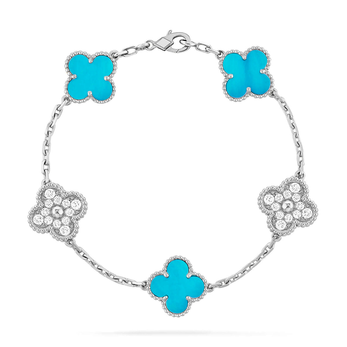 [Veyra Jewelry]New  CLOVER 5 MOTIF TURQUOISE BRACELET COLLECTION